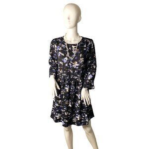 Suncoo Paris Women's Black/Blue Babydoll Dress Size L